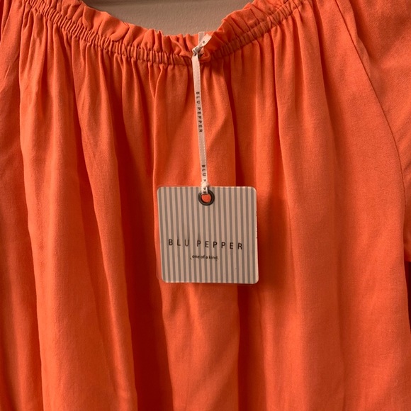 NWT Blu Pepper Off The Shoulder Coral Dress - Picture 6 of 6